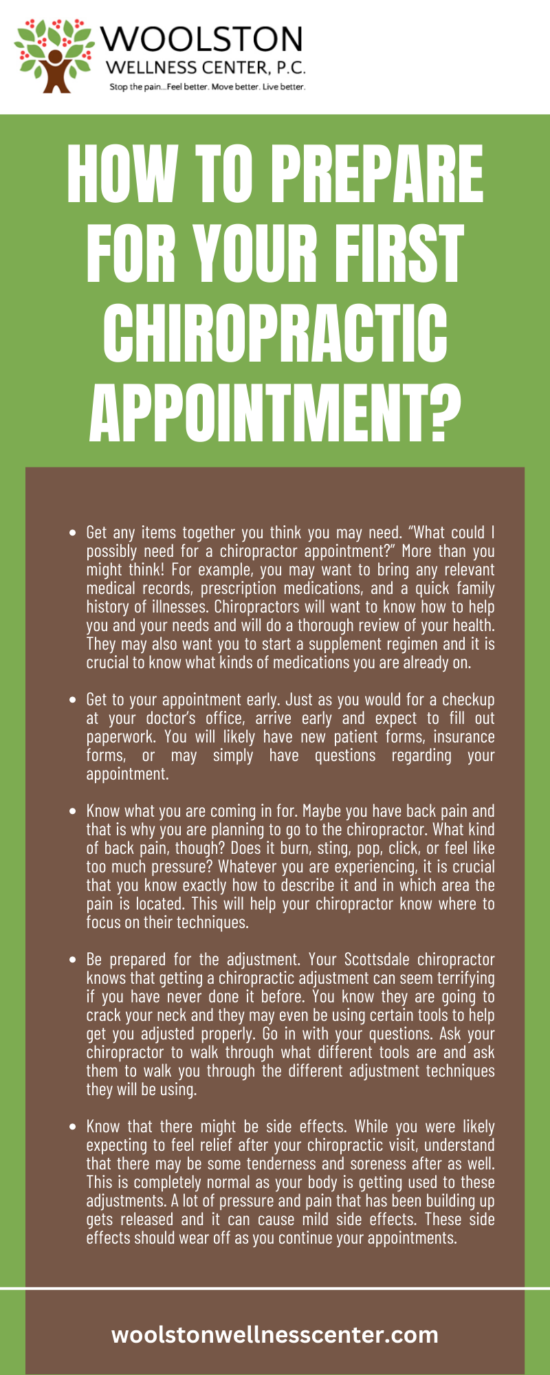 How To Prepare For Your First Chiropractic Appointment Infographic